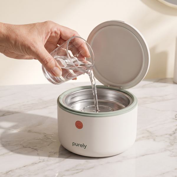 Step 1: fill the Purely Pod with plain water